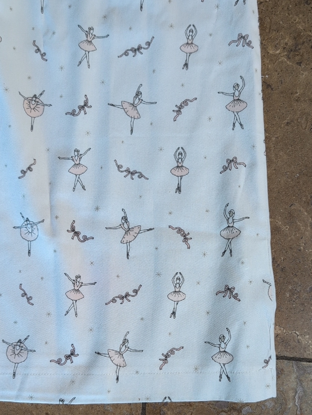 Petite Plume girl's nightgown. Pink ballerina and bow print. Size 8. - Picture 3 of 4